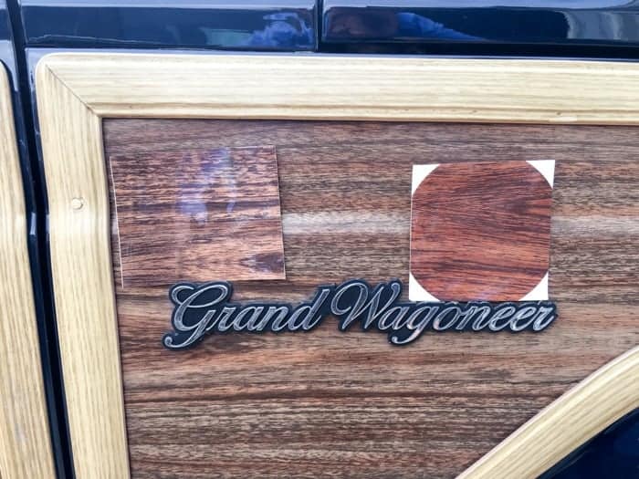 replacement Jeep Grand Wagoneer wood grain samples from Team Grand Wagoneer