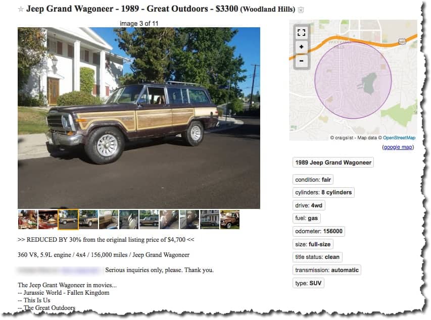 Grand Wagoneer for sale 3300 - Los Angeles