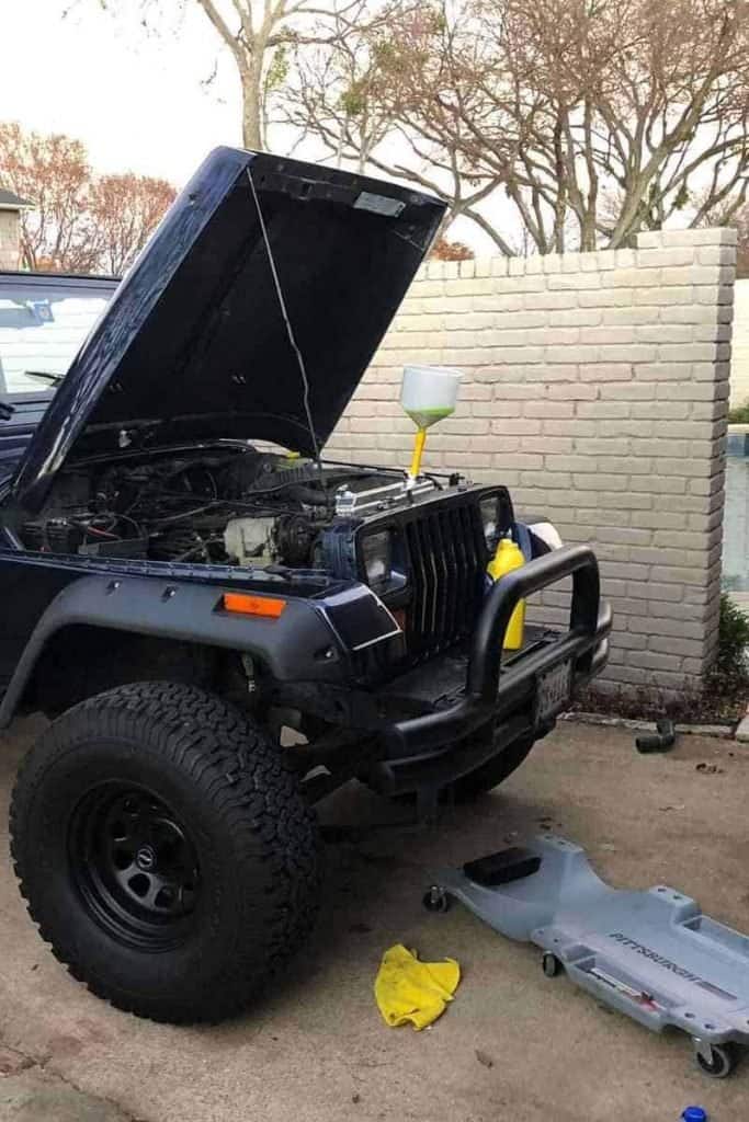 coolant and radiator photos Jeep Wrangler YJ