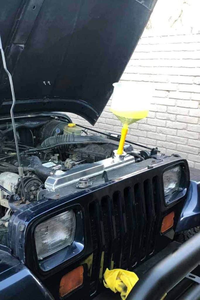 coolant and radiator photos Jeep Wrangler YJ