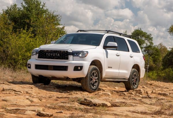 2020 Toyota Sequoia TRD Pro Army Green 15 600x411 1 Can A Toyota Sequoia Tow A Travel Trailer?