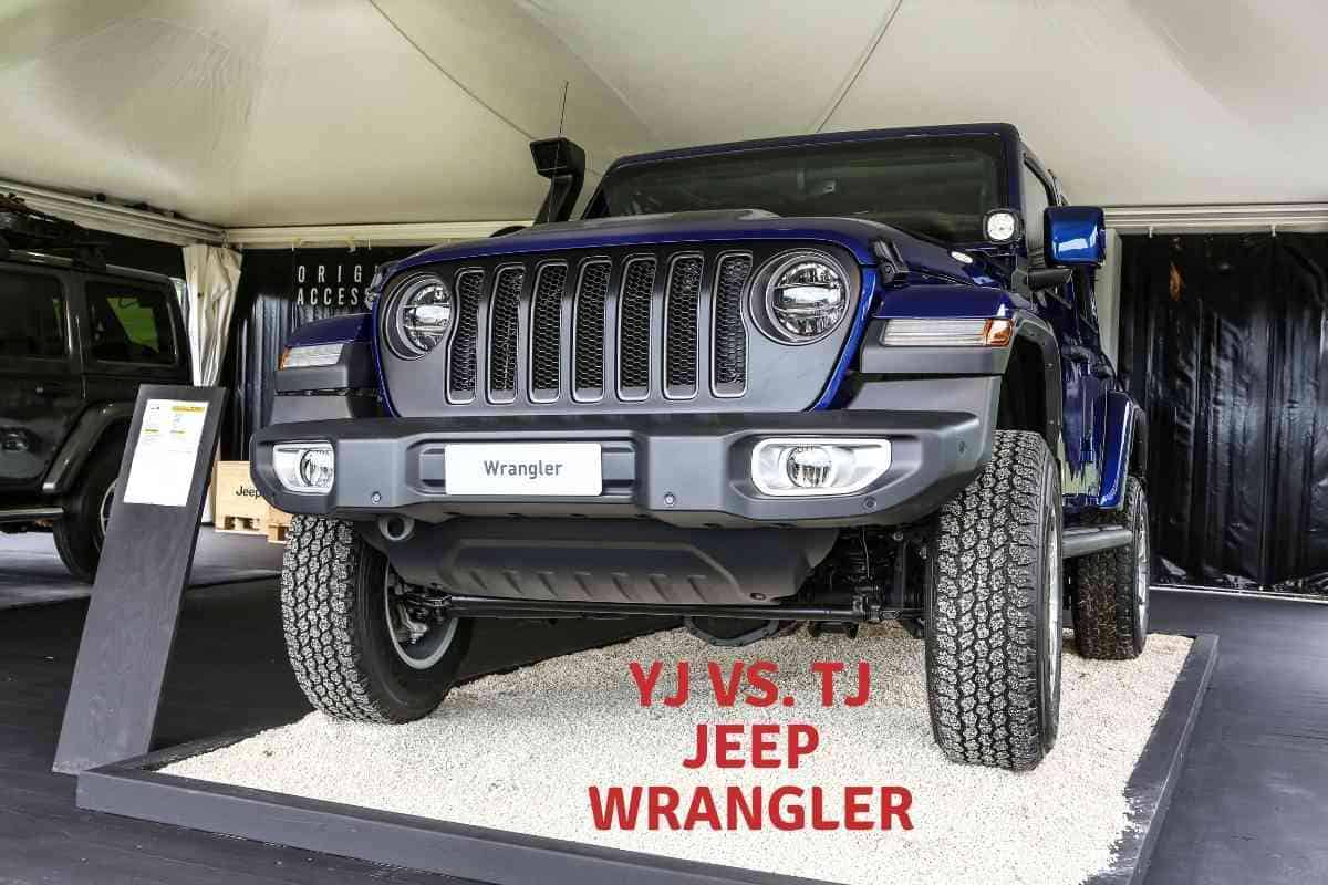 Image for: what's the difference between a yj and tj jeep? shows a blue Jeep Wrangler