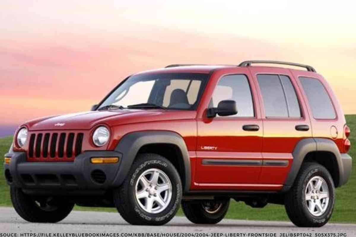 Generic image of a red Jeep Liberty for the article "sleeping and camping in a Jeep Liberty"
