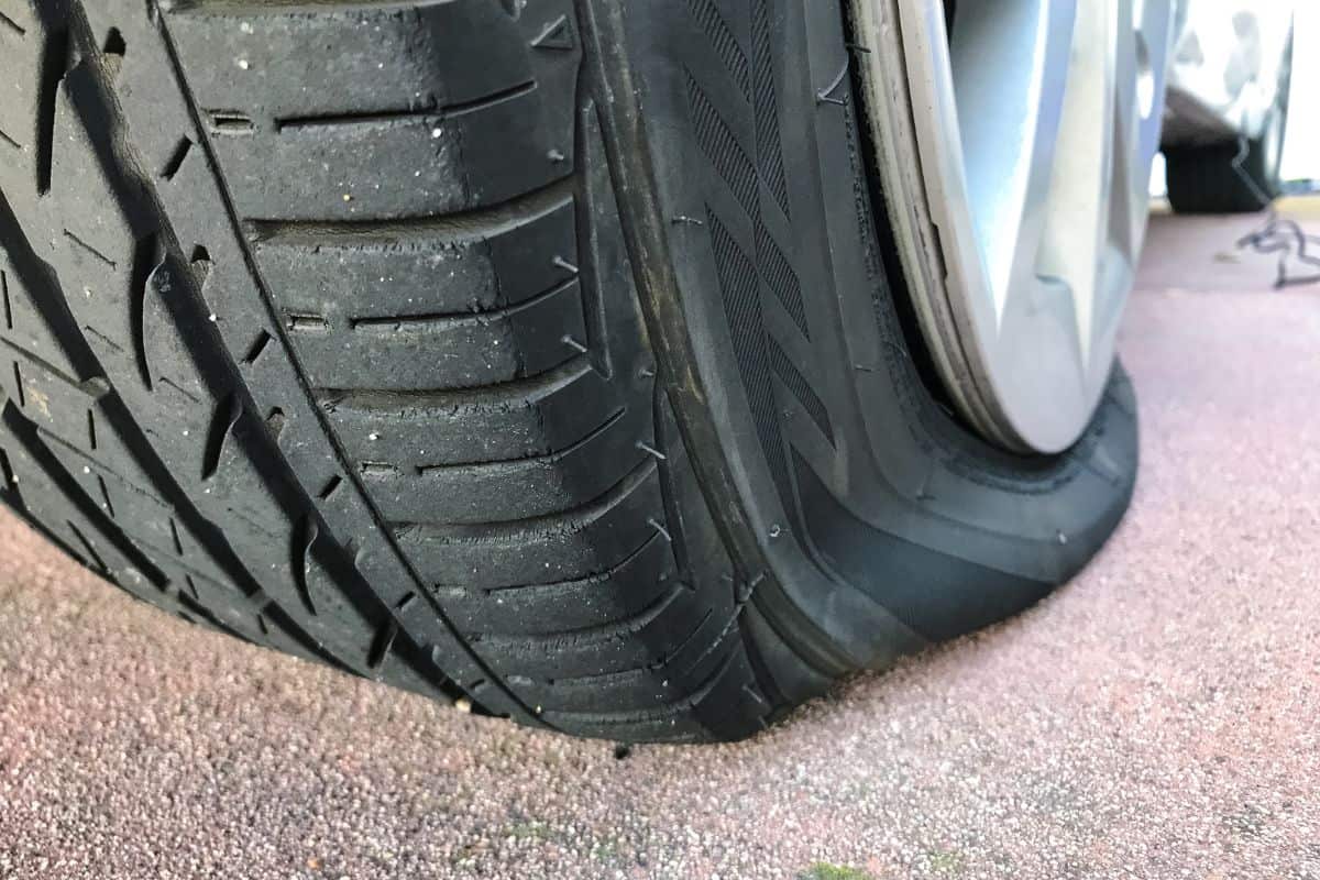 flat tire that needs repair