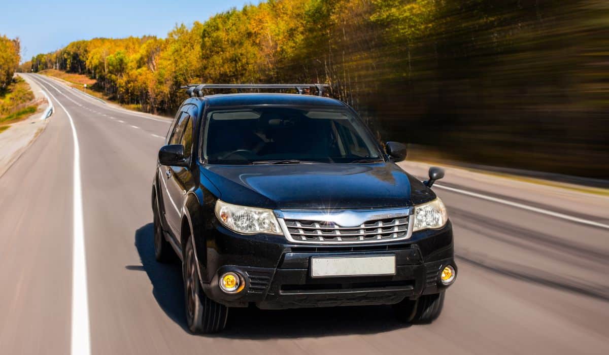 Subaru Forester moving on the road