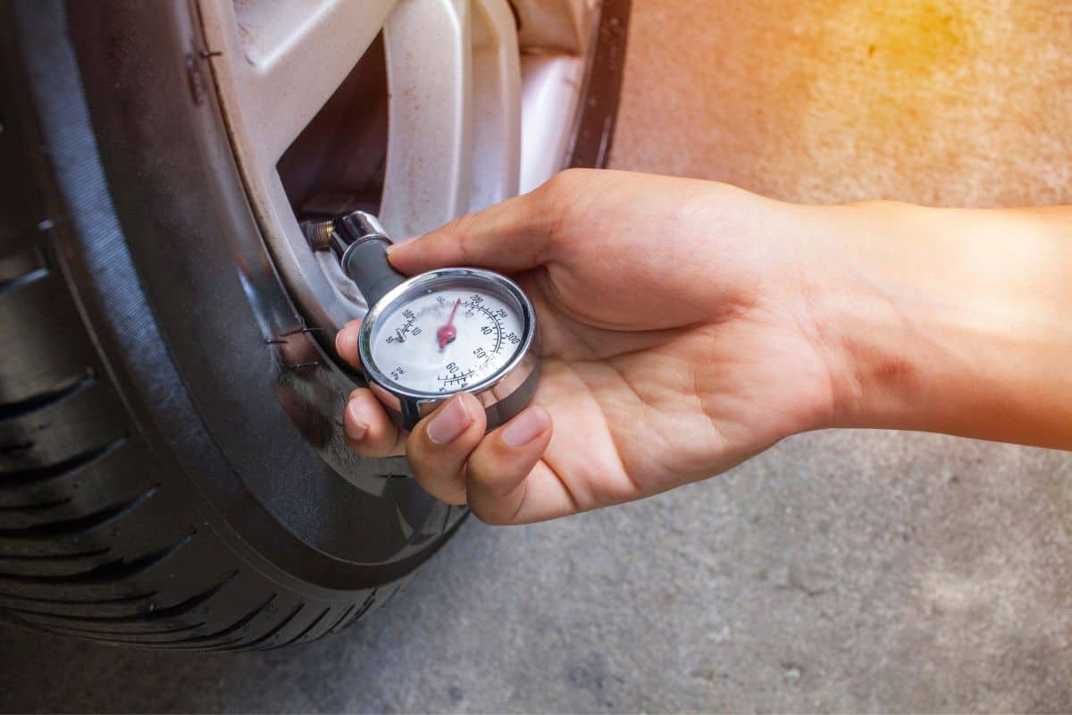 check tire air pressure and fill up tires when pressure is low