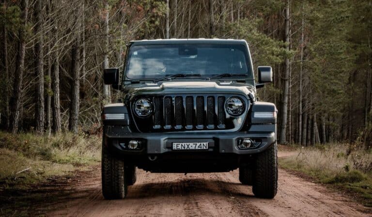 Front view of the Jeep Wrangler 2021