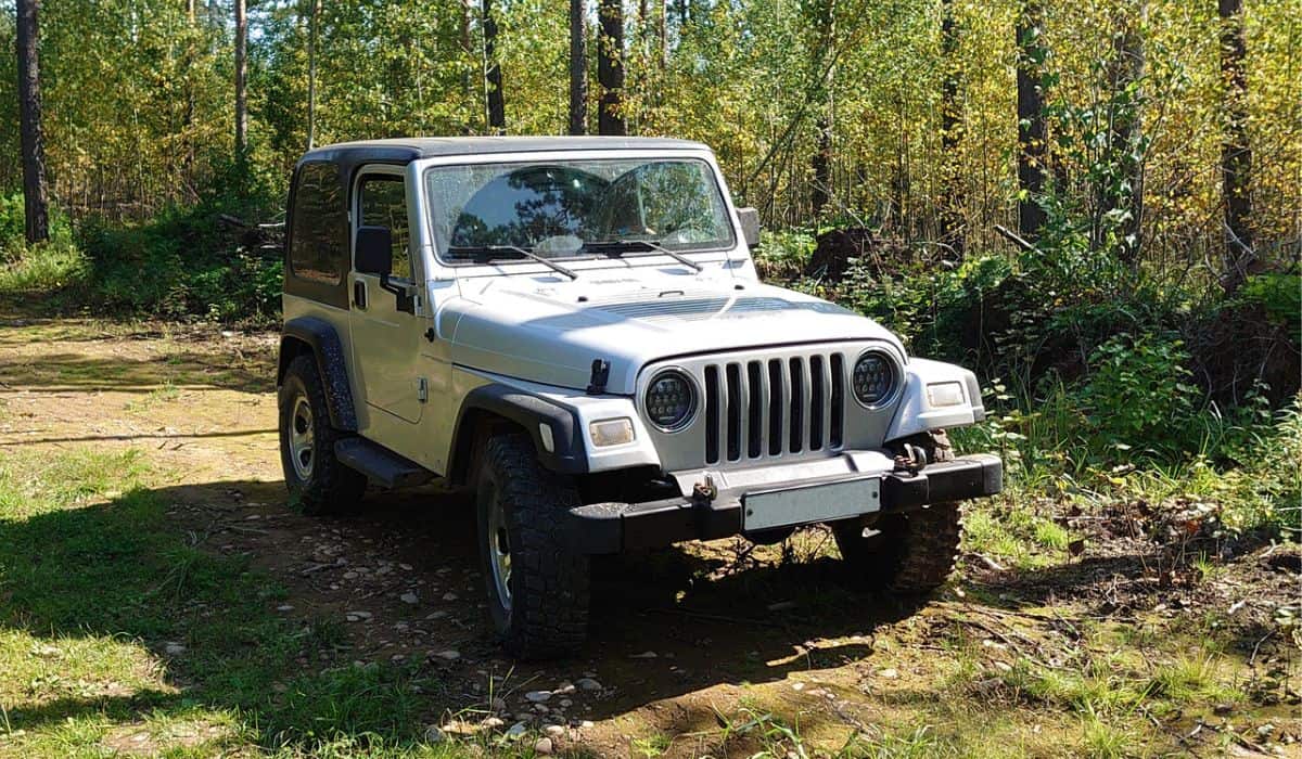 Jeep on a country summer road