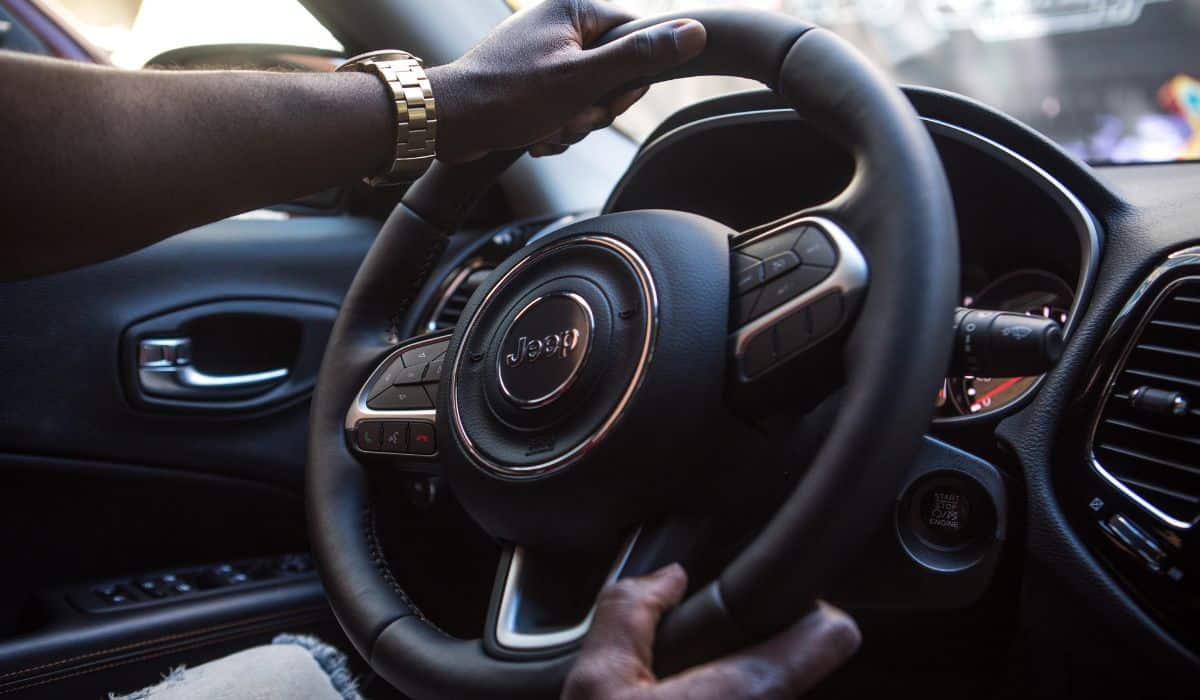 Black Jeep Vehicle Steering Wheel