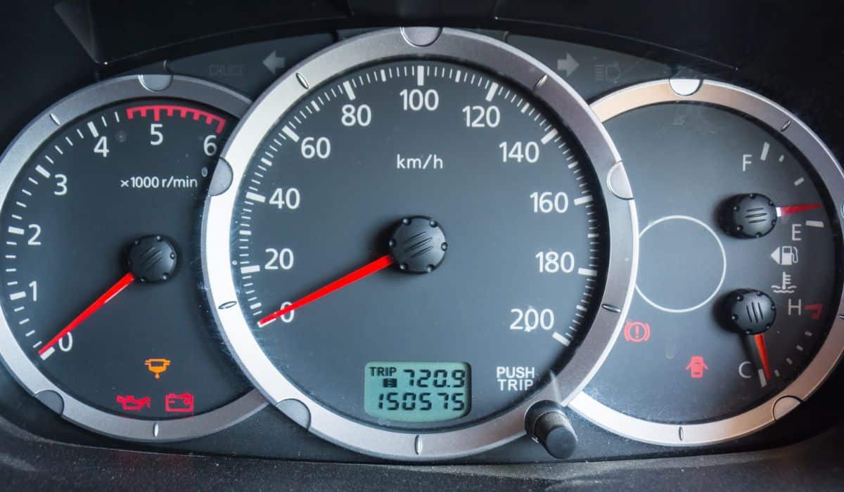 Car dashboard odometer