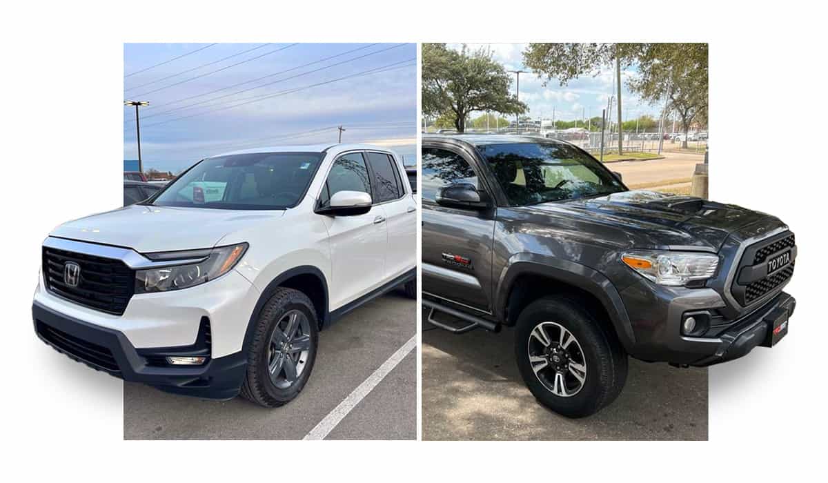 Honda Ridgeline alongside Toyota Tacoma