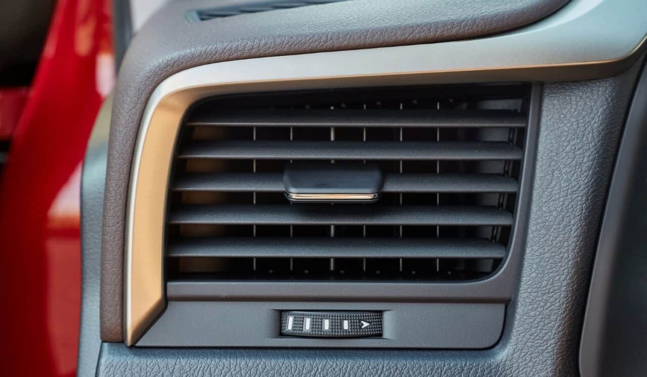 Car air vents closeup