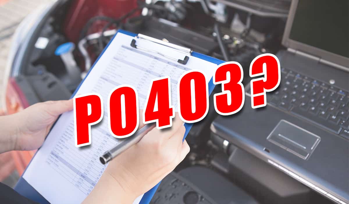 Open car hood with PO403 text over it