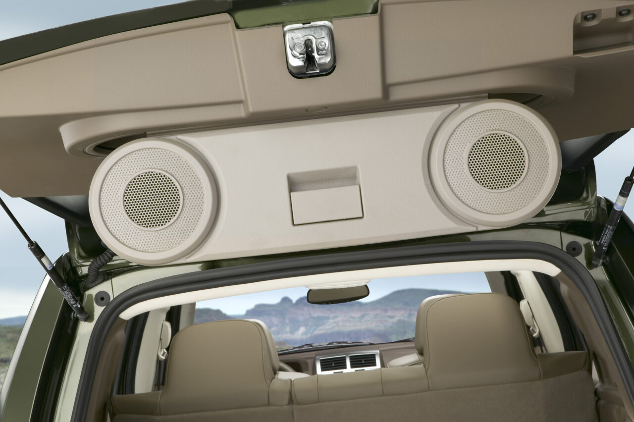 Jeep Patriot with flip down speaker system