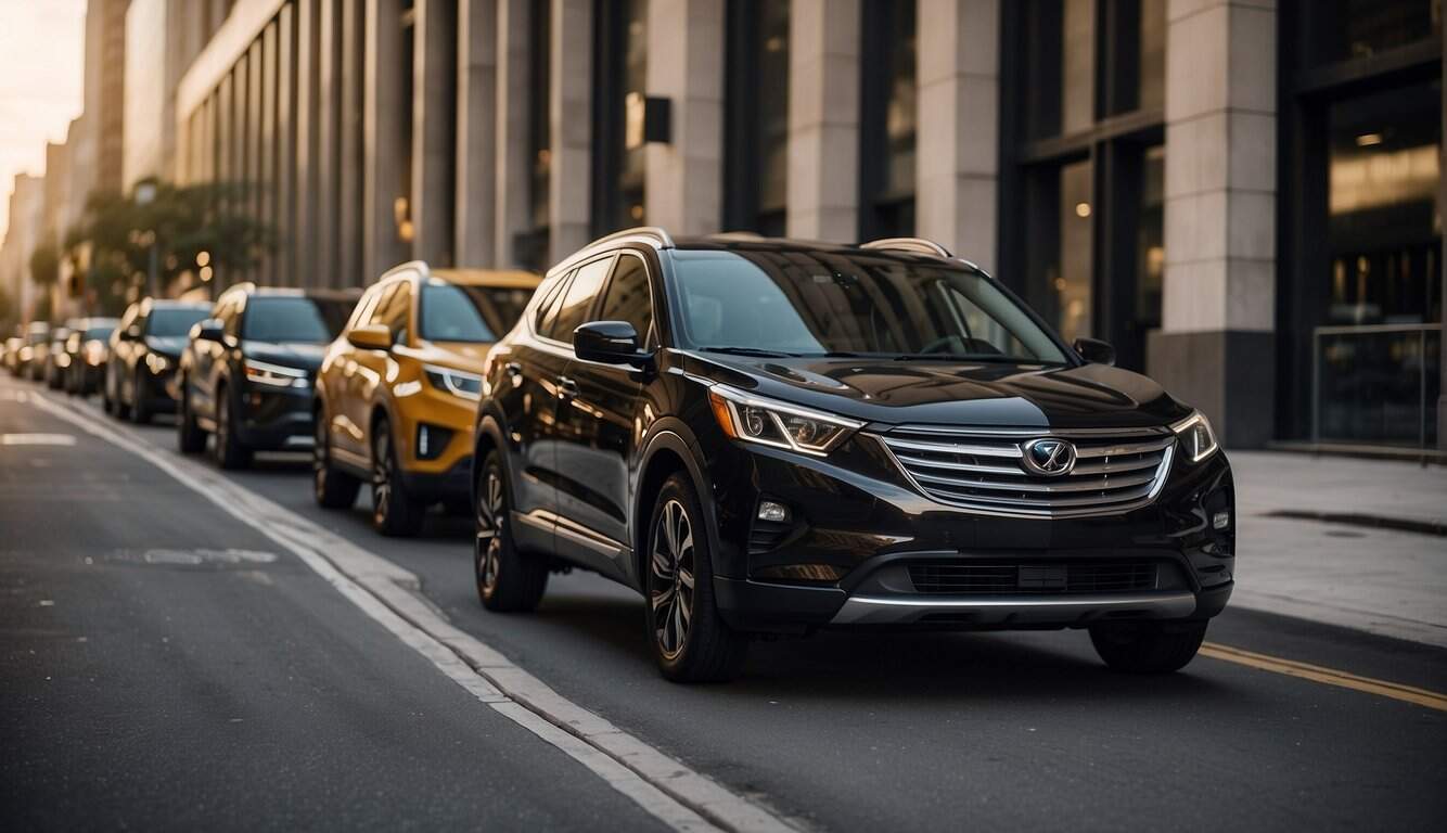 Compact Crossovers: Your Guide To The Best Small Suvs Of 2024 2 A row of compact crossovers parked neatly in a city street, with sleek designs and modern features