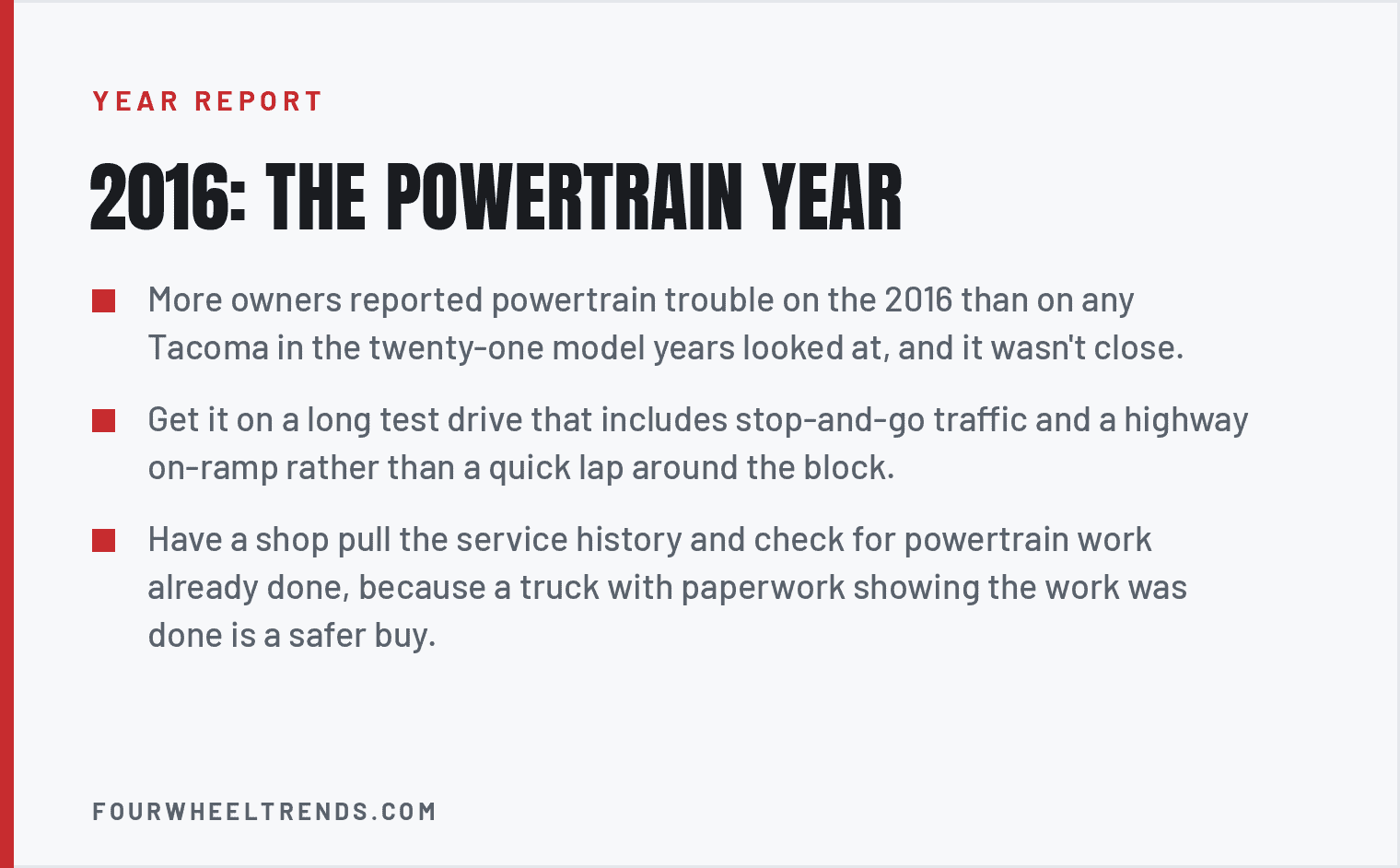 Toyota Tacoma Years To Avoid (2005 To 2025): The Ones I'D Skip And The Ones I'D Buy 6 2016: The Powertrain Year